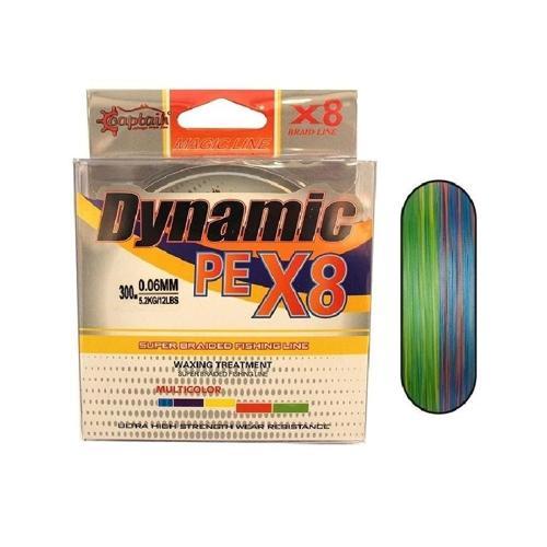 Dynamic Pe 8 Örgü İpi Misina 300Mt Multi Color 0,08Mm