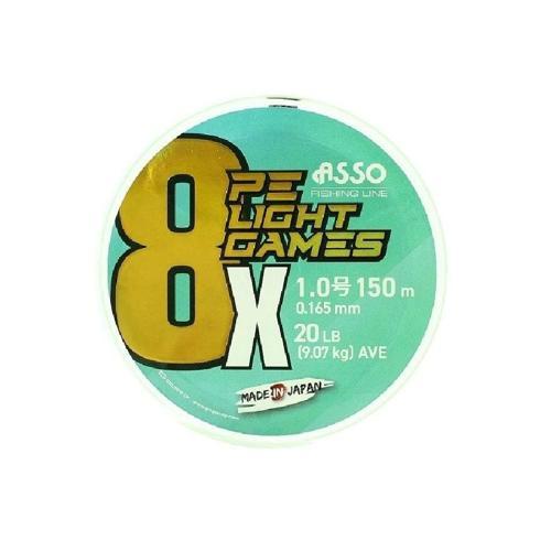8X Light Games Pe 1.2 Fluo Green İp Misina 150Mt 0,185Mm
