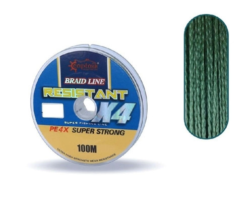 Resistant Pe 4 Kat İp Misina 100Mt 0,20Mm Yeşil