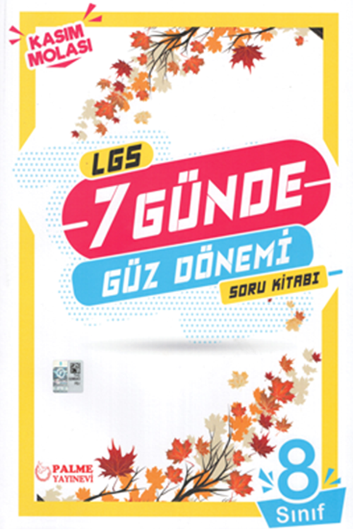 Palme Yayınevi Lgs 8, Sınıf 7 Günde Güz Dönemi Soru Kitabı
