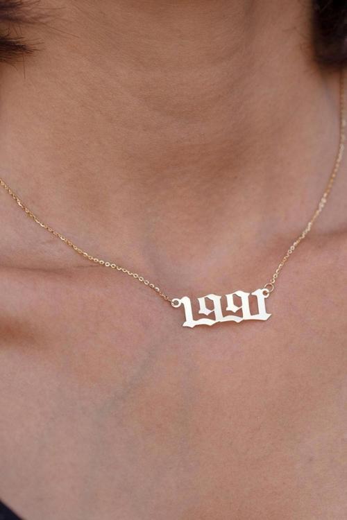 14 Ayar Altın Doğum Yılı Kolye