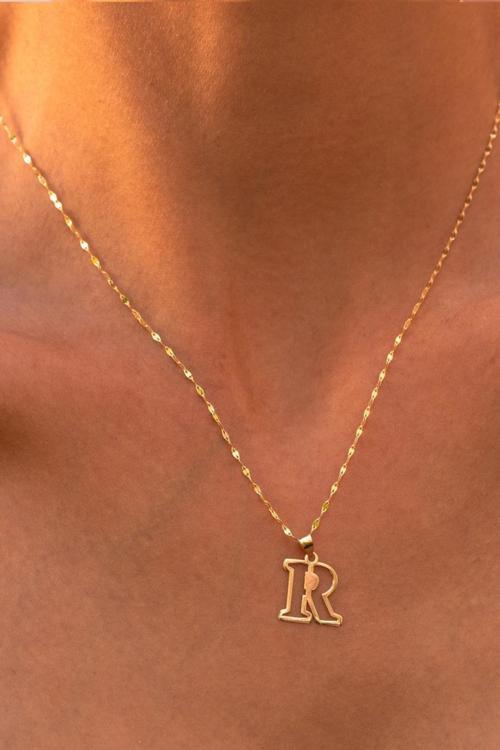 14 Ayar Altın R Harf Soft Kolye