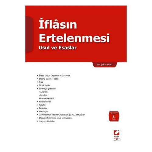 İflasın Ertelenmesi 3. Baskı Şakir Balcı 2010/03