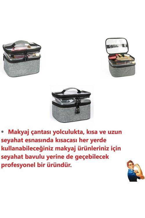 Çift Bölmeli Şeffaf Çok Amaçlı Su Geçirmez Derin Hazneli Geniş Hacimli Profesyonel
