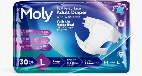 Tekstil Yüzeyli Large Büyük Boy Belbantlı Hasta Bezi 30 lu paket