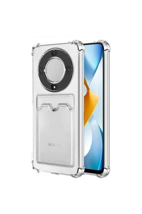 Huawei Honor X9A Kılıf Kamera Korumalı Kartlıklı Setra Şeffaf Silikon
