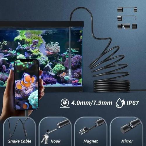 Işıklı Endoskop Kamera LED Işıklı 1920P HD Borescope Single lens