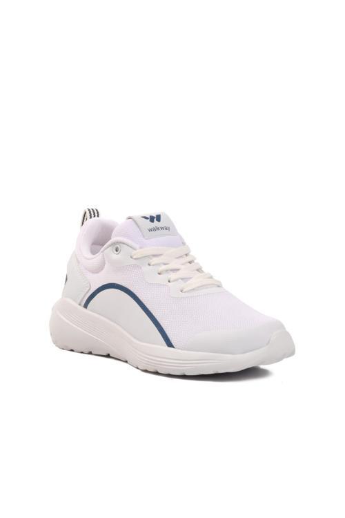 Beyaz-Lacivert Fileli Hafif Unisex Spor Ayakkabı Dera 640 G