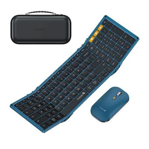 XKM01 Bluetooth Katlanabilir Klavye ve Fare   Blue