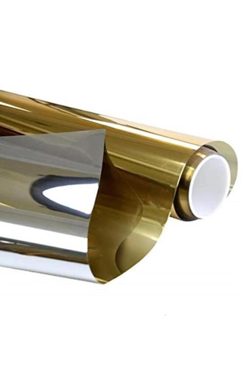 Gold Silver Aynalı Cam Filmi Amerikan Çizilmez 75 Cm X 5 Metre Kml145