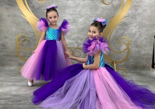 Kız Çocuk Deniz Kızı Elbise Abiye 3704