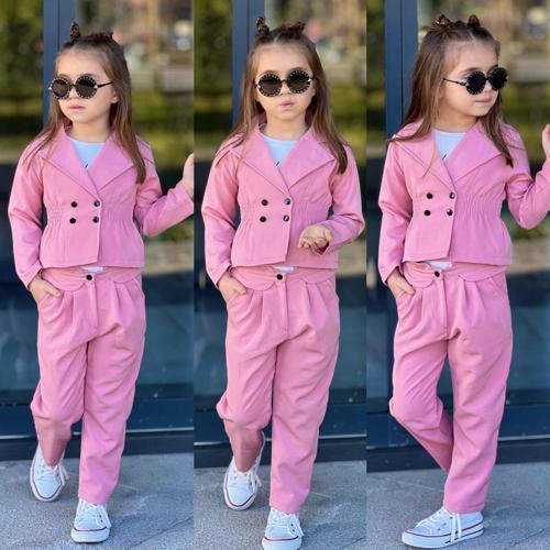 Kız Çocuk Tarz 3 Parça Ceketli Takım 90711PU