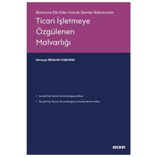 Bütününe Etki Eden Hukuki İşlemler Bakımından Ticari İşletmeye Özgülenen Malvarlığı Sümeyye Erkalan Coşkunsu 2021/04