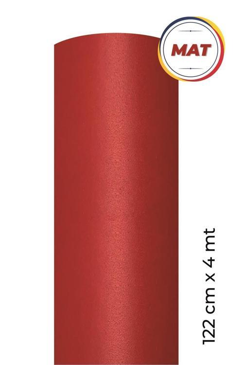 Mat Kırmızı Kendinden Yapışkanlı Kaplama Folyosu 122 Cm X 4 Mt