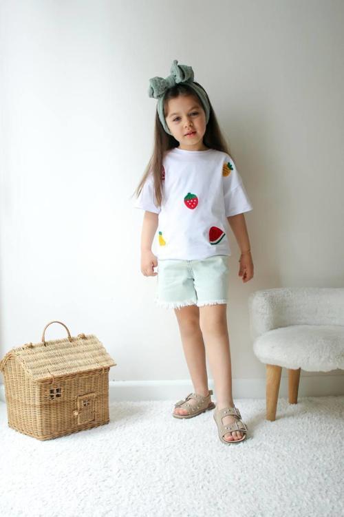 Kız Çocuk Kısa Kol Şort Takım Alt Üst Takım K-5800-5