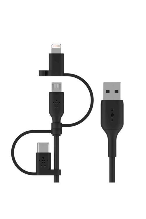 Boost Charge Usb-C, Micro-Usb Ve Lightning Konnektörlü Usb-A Kablosu