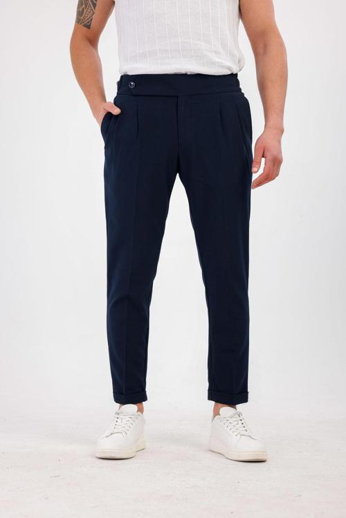 STELLAE Pileli Kumaş Pantolon - Lacivert