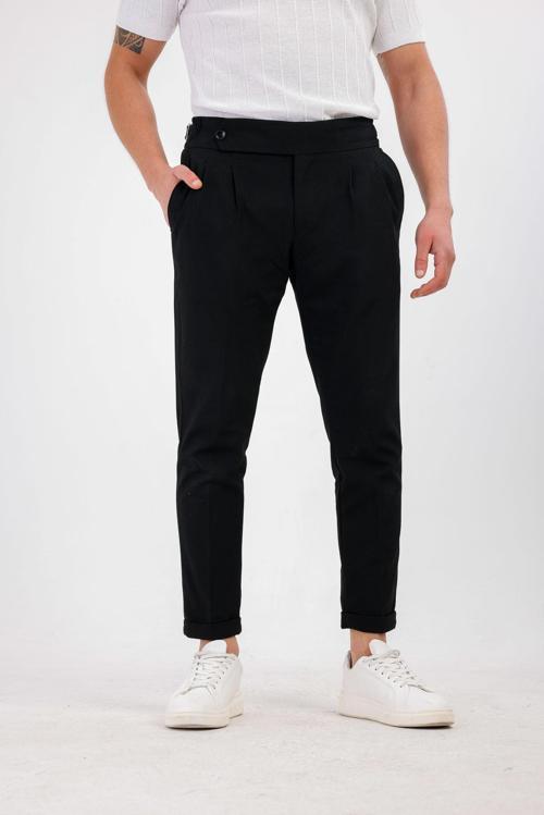 STELLAE Pileli Kumaş Pantolon - Siyah