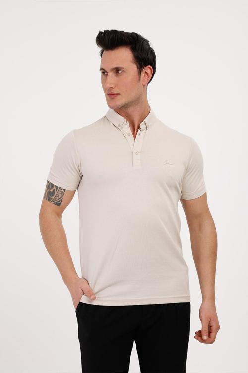 TROPICA Polo Yaka Pamuklu Tişört - Bej