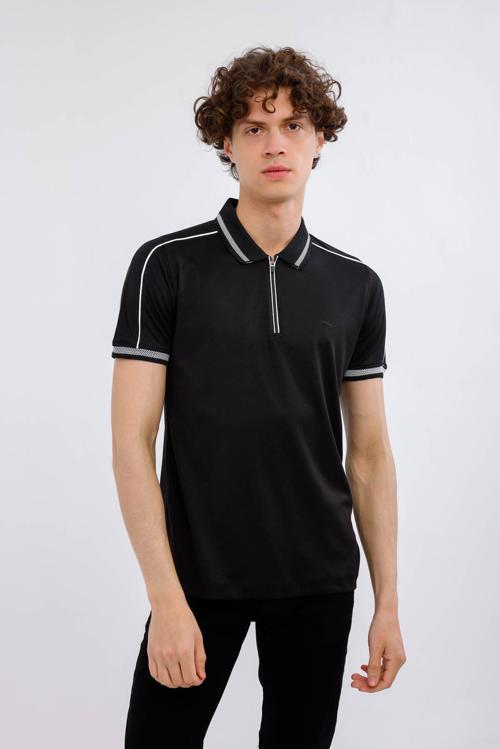 INVICTUS Polo Yaka Pamuklu Tişört - Siyah