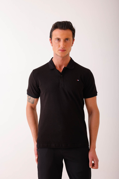 SILEO Polo Yaka Tişört - Siyah