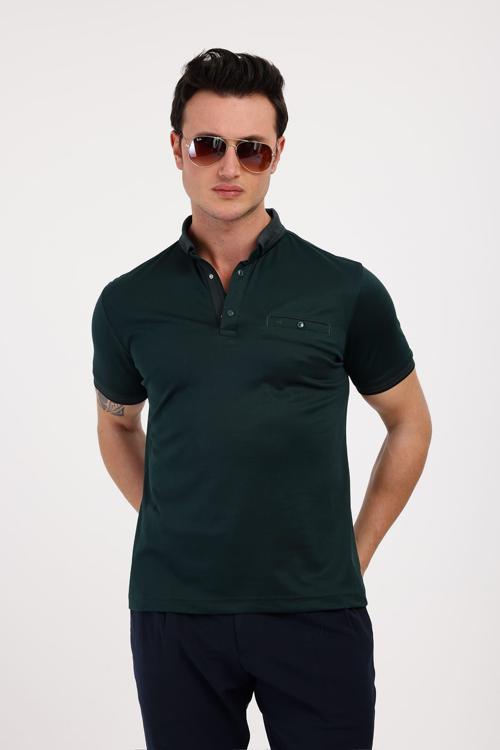 BREEZE Polo Yaka Pamuklu Tişört - Yeşil