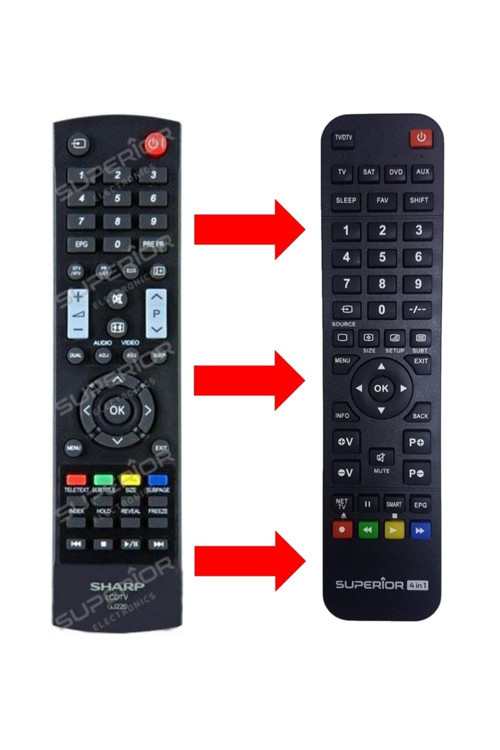 Sharp Gj220 / Lc-19Le320E / Lc-26Le430E Lcd Led Tv Kumandası