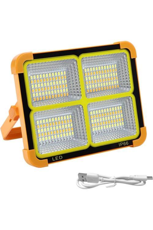 Güneş Enerjili Şarjlı Solar Led Projektör 200W Çakarlı Fener Bahçe, Çalışma Alanı Aydınlatma