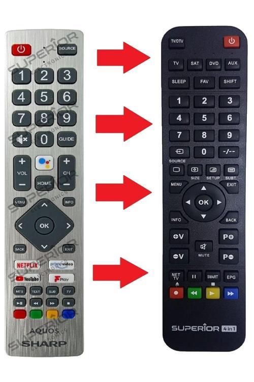 Aquos Lc40Bl2Ea Lc40Bl3Ea Lc40Bl4Ea Lc50Bl2Ea Serisi Netflix Tv Kumandası (Süp-4641)
