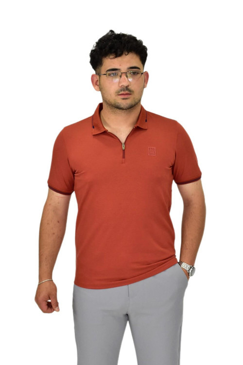 Erkek Polo Yaka Fermuarlı Tişört T237 BGL-ST04593