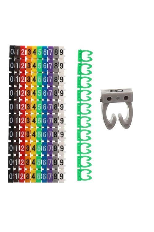0-9 Dijital Kodlu Renkli Kablo İşaretleyici 6Mm (4415)