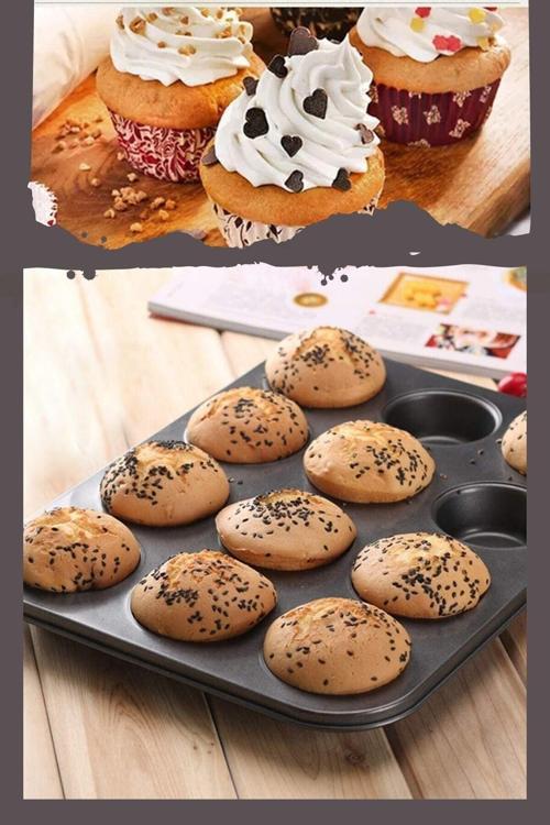 12'Li Muffin Kalıbı Kek Kurabiye Cookie Kalıbı Yanmaz Yapışmaz