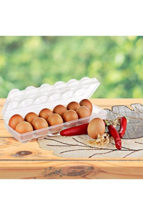 12Li Şeffaf Kapaklı Kilitli Yumurta Saklama Kabı Kutusu Aparatı