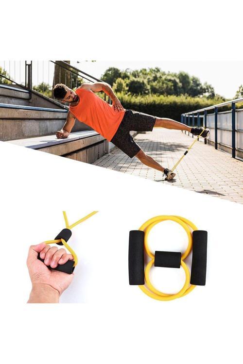 8 Şeklinde Direnç Bandı Yoga Plates Ve Vücut Geliştirme Egzersiz Bandı (4415)