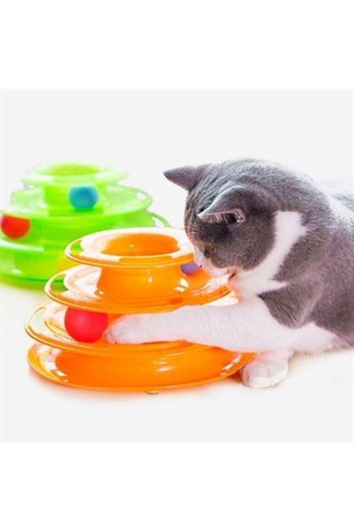 3 Toplu - 3 Katlı Interaktif Eğlenceli Kedi Oyuncağı Seti