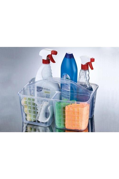 1 Adet Buzdolabı Düzenleyici Sepet Caddy Temizlik Malzemeleri Deterjan Organizeri 3 Bölmeli Sepet