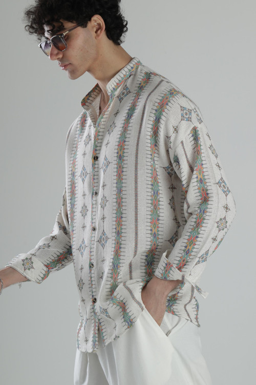 Çizgili İp Detaylı T-Shirt