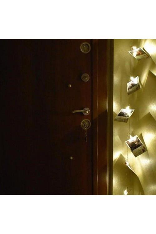 Bakır Renkli Led Işıklı Fotoğraf Asma Işık Süsleme Mandalları (4415)