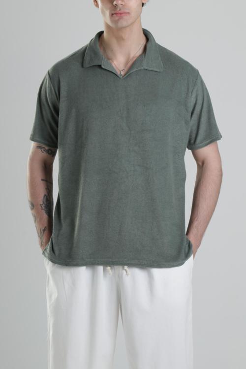 Yeşil V Yaka T-Shirt