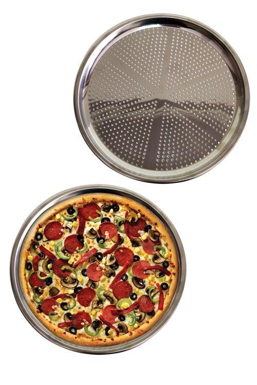 Delikli Çelik Pizza Ve Lahmacun Tepsisi 28 Cm Küçük Boy