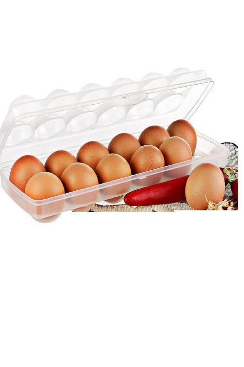 2 Adet 12 Bölmeli Steril Yumurta Saklama Kabı - Şeffaf- Buzdolabı Yumurta Organizeri