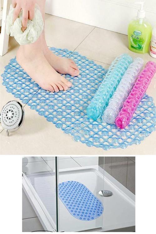 Banyo Kaydırmaz Paspas 63X36 Cm Küvet- Fayans Paspası Duşakabin Şeffaf Kaymaz Vakumlu Paspas