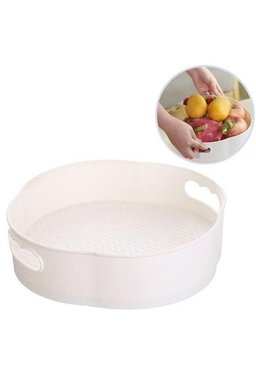 360 Derece Dönebilen Yuvarlak Tepsi Sunum Servis Organizer Tablası Mutfak Banyo Organizer