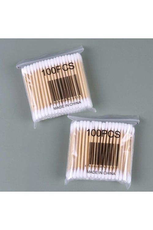 Ahşap Saplı Kulak Temizleme Çubuğu ( 1 Paket -100 Adettir )