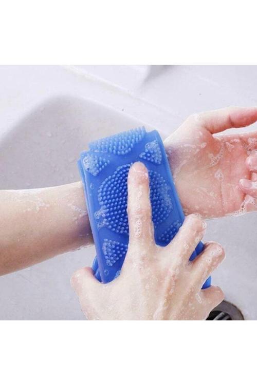 Banyo Sırt Kesesi Çift Taraflı 70 Cm Duş Lif Sırt Ayak Bacak Temizleme Silikonu