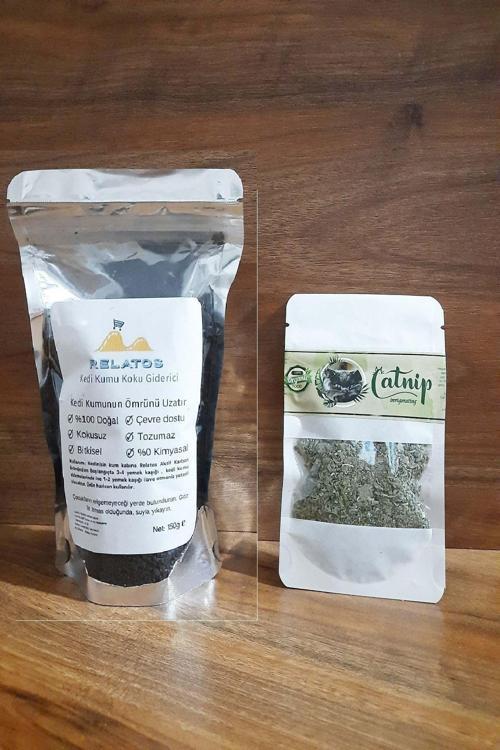 2Li Set Catnip Kedi Nanesi Kedi Otu 10 Gr Kedi Kumu Tuvaleti Koku Giderici Önleyici Karbon150Gr