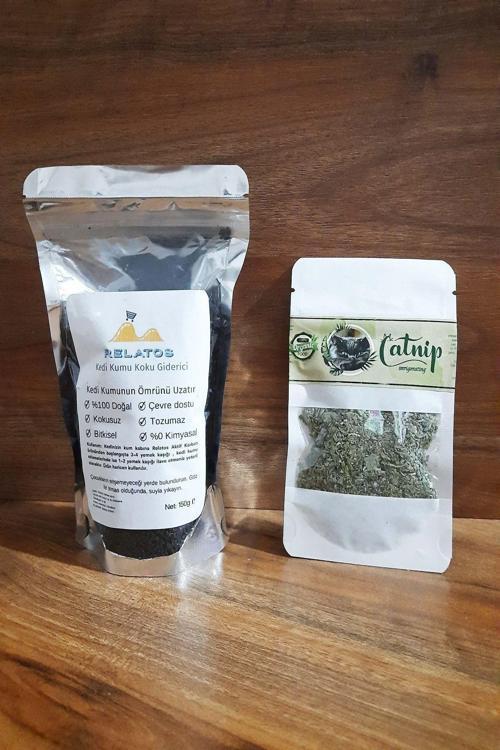 2Li Set Catnip Kedi Nanesi Kedi Otu 20 Gr Kedi Kumu Tuvaleti Koku Giderici Önleyici Karbon150Gr