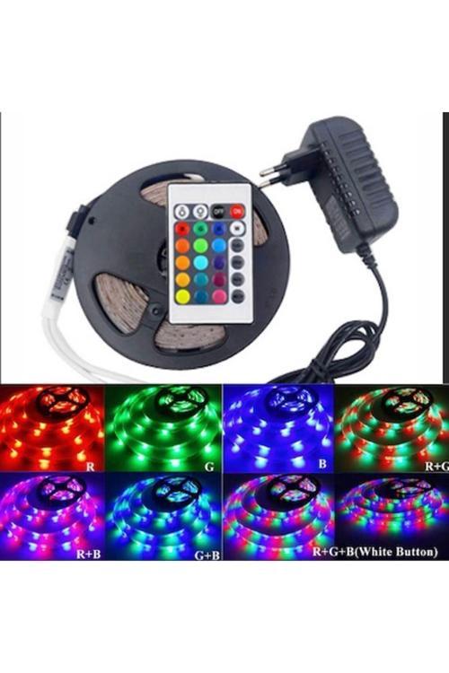 5 Metre Rgb Şerit Led Seti-İç Ve Dış Mekan Silikonlu-Tak Çalıştır