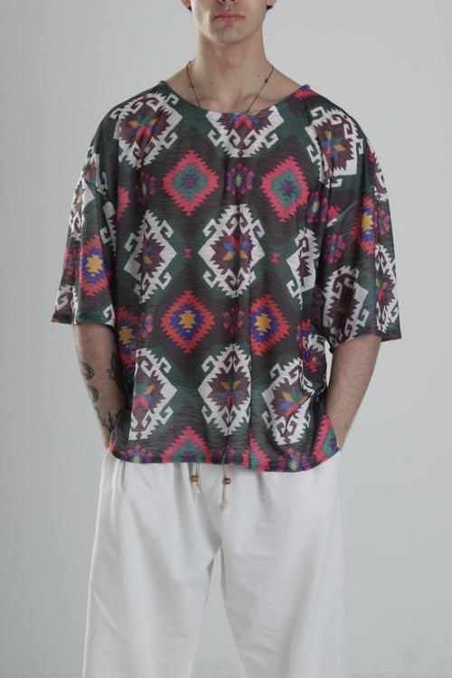 Etnik Desenli T-Shirt