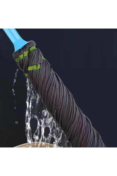 Çevirmeli Sıkmalı Mop Paspas Super Emici Dönen Mop  Hızlı Kuruyan, Islak/Kuru Mutfak, Banyo Sıkmalı